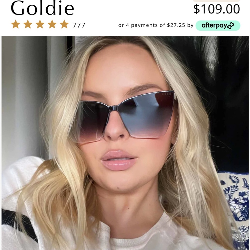 Goldie Black and Gray Aviator Sunglasses